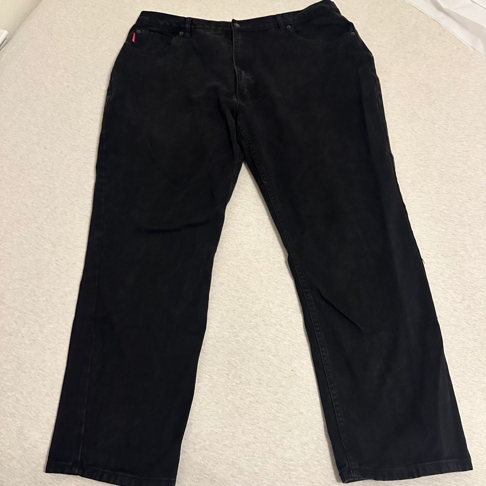 Vintage Bugle Boy Jeans Mens 42x30 Black Straight Leg Denim‎ Cotton Pants BBCO